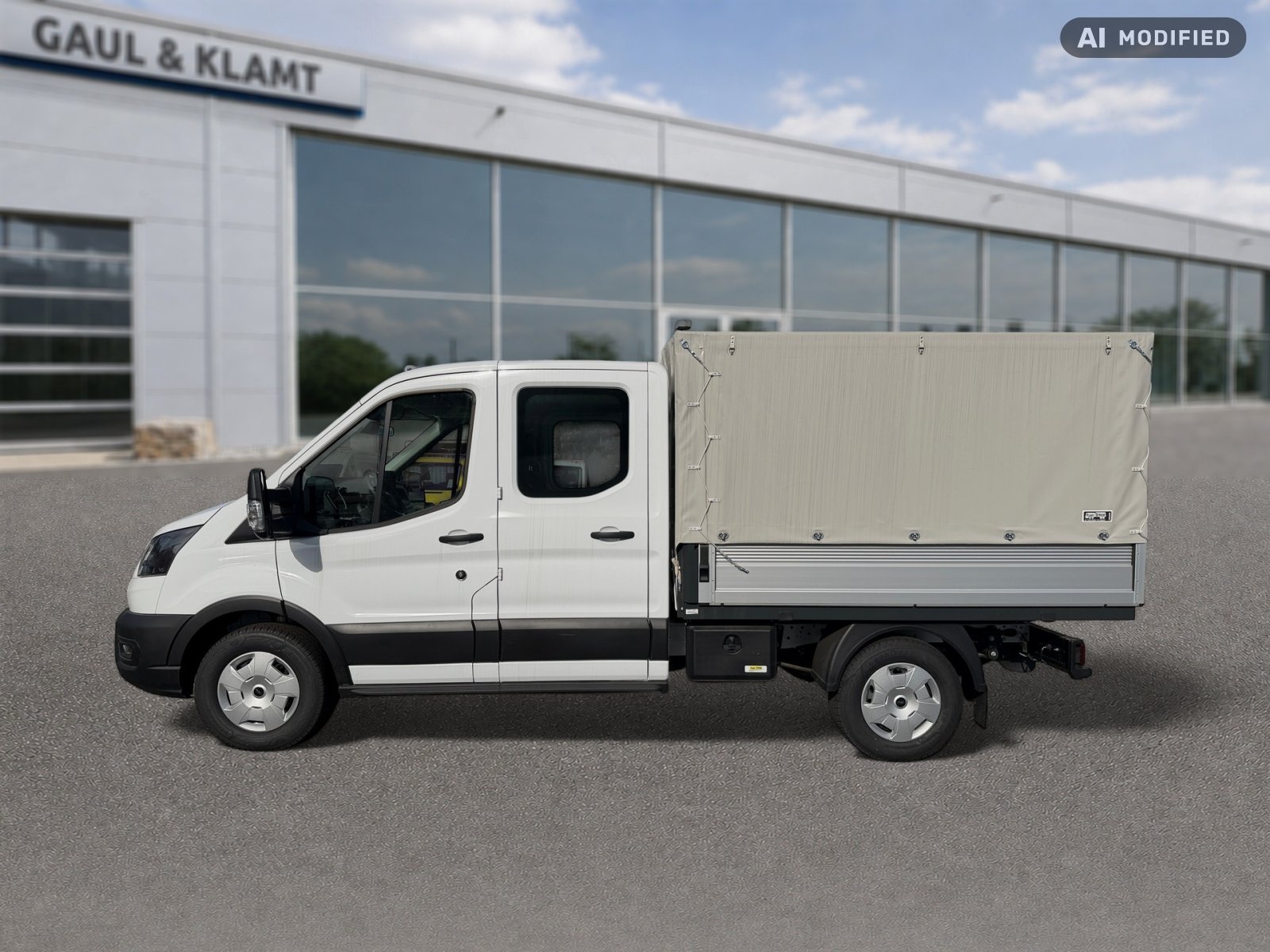 Fahrzeugabbildung Ford Transit 350 L2 Doppelkabine Trend RFKamera|DAB+ - mit KI generiert/bearbeitet