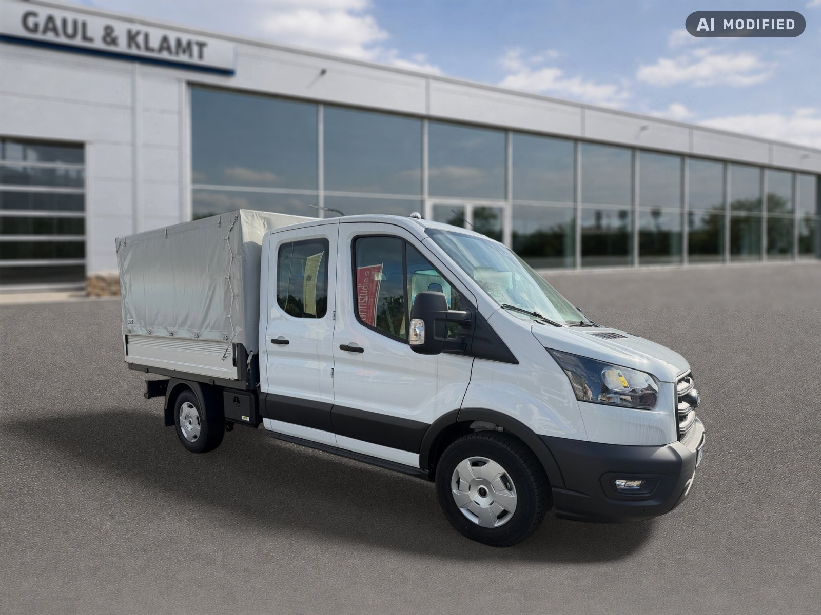 Fahrzeugabbildung Ford Transit 350 L2 Doppelkabine Trend RFKamera|DAB+ - mit KI generiert/bearbeitet