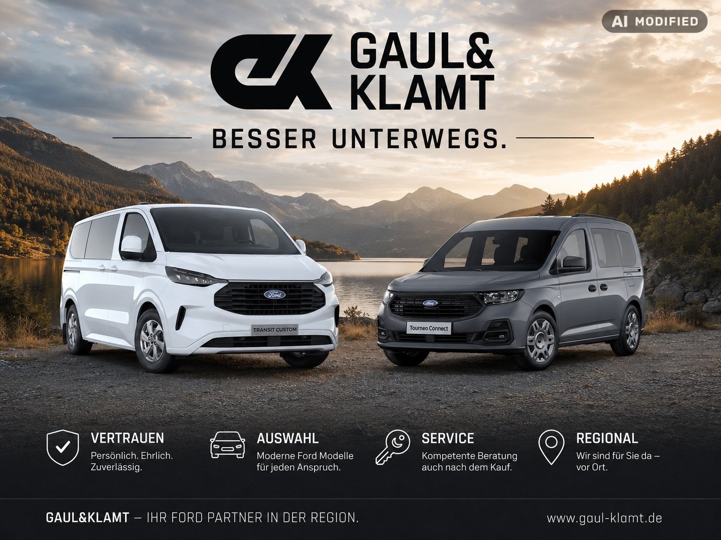 Fahrzeugabbildung Ford E-Transit 135 kW BEV 89 kWh Akku 350 L3 Trend #DAB+ #TechnologiePaket - mit KI generiert/bearbeitet