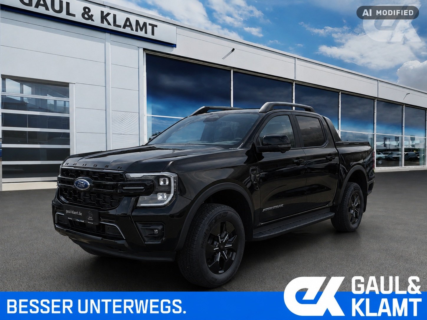 Fahrzeugabbildung Ford Ranger 2,3l 135 kW PHEV Stormtrak e-4WD Doppelkabine - mit KI generiert/bearbeitet