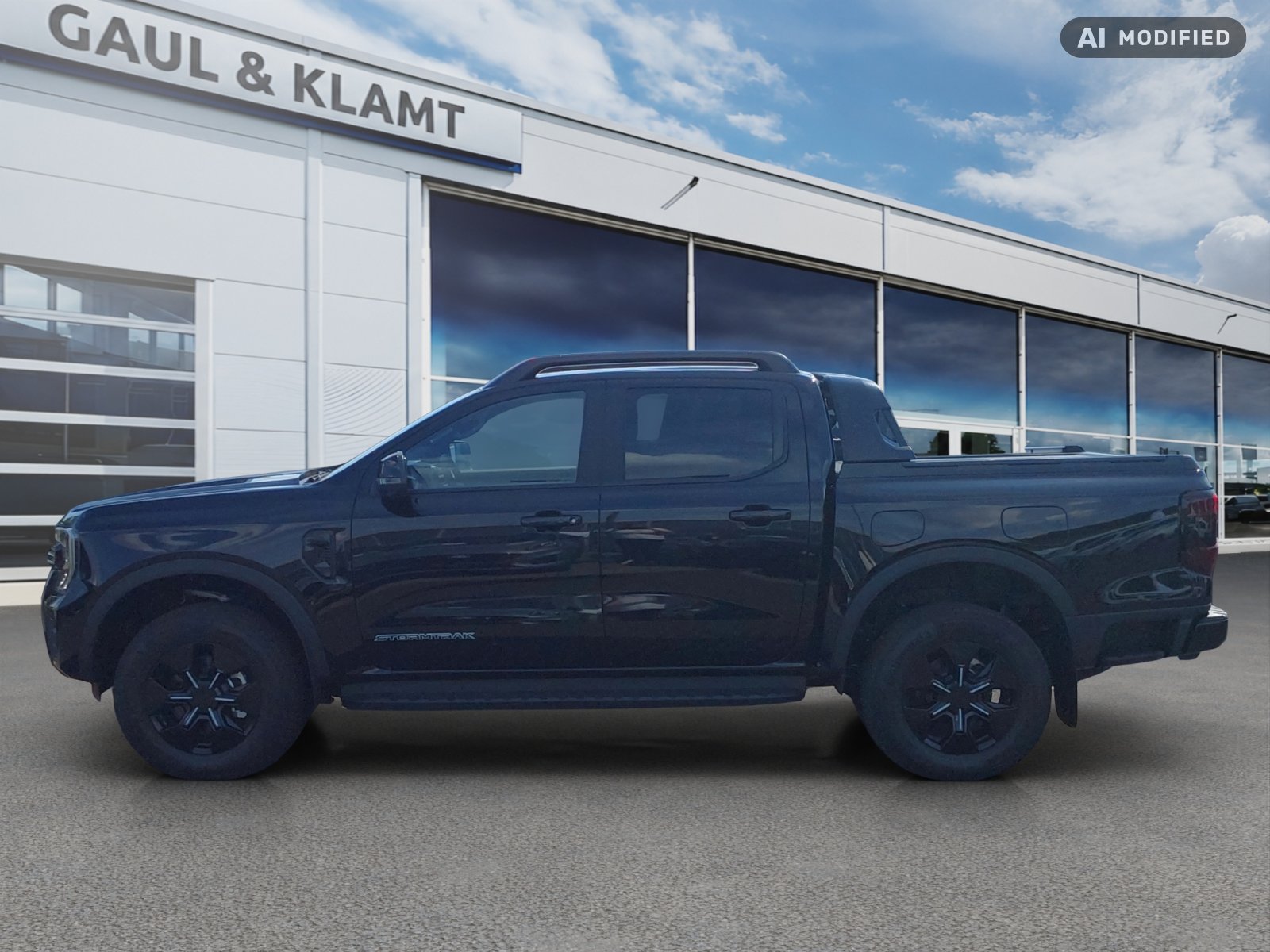 Fahrzeugabbildung Ford Ranger 2,3l 135 kW PHEV Stormtrak e-4WD Doppelkabine - mit KI generiert/bearbeitet
