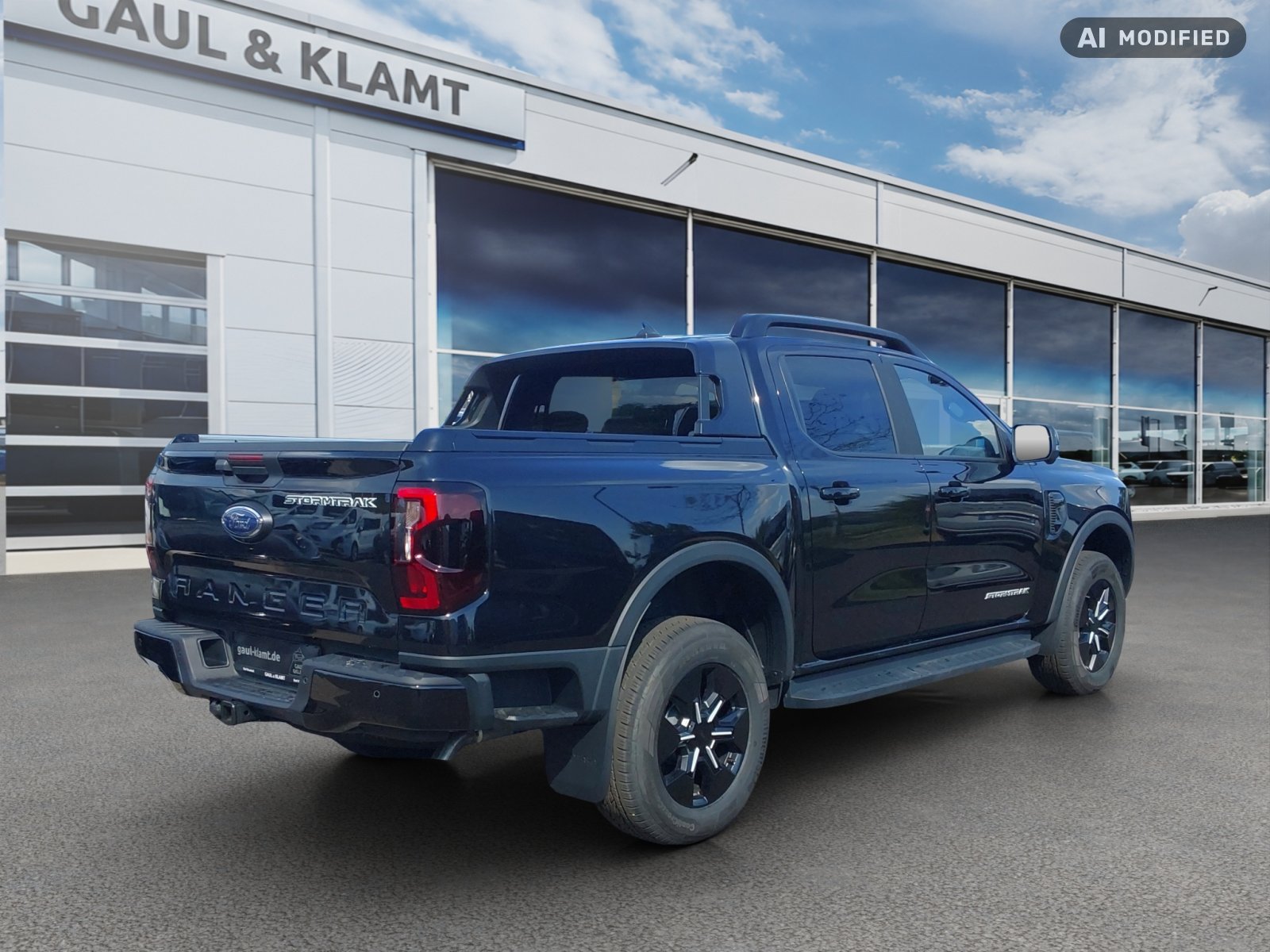 Fahrzeugabbildung Ford Ranger 2,3l 135 kW PHEV Stormtrak e-4WD Doppelkabine - mit KI generiert/bearbeitet