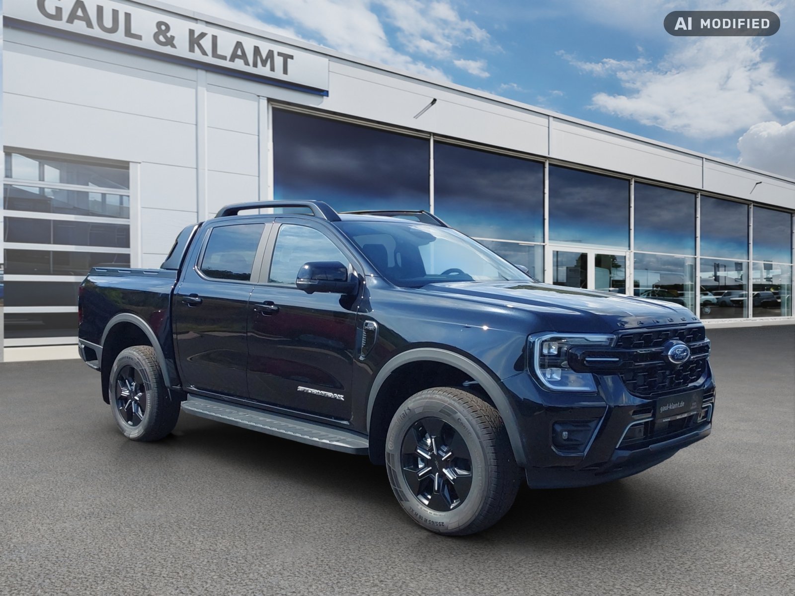Fahrzeugabbildung Ford Ranger 2,3l 135 kW PHEV Stormtrak e-4WD Doppelkabine - mit KI generiert/bearbeitet