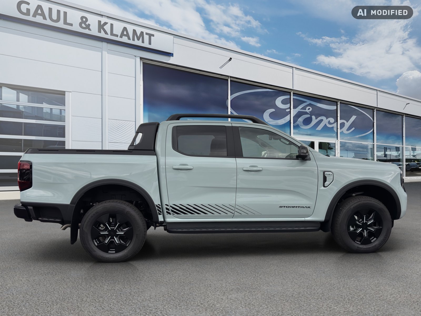 Fahrzeugabbildung Ford Ranger 2,3 l 135 kW PHEV Stormtrak 4WD Doppelkabine #AHK - mit KI generiert/bearbeitet